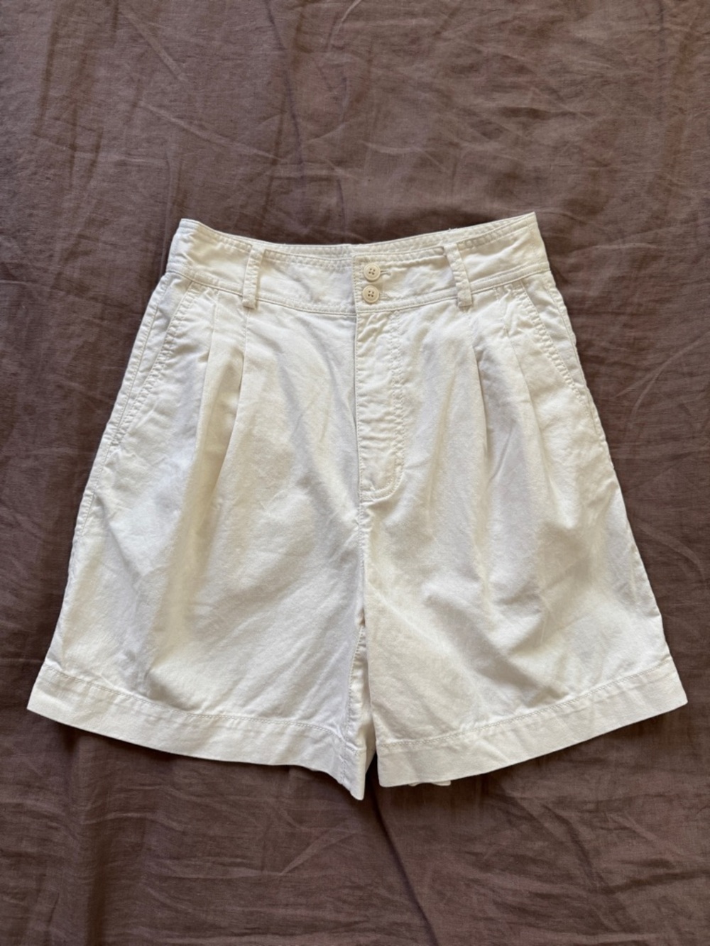 Madewell Cotton Linen Pleated Shorts